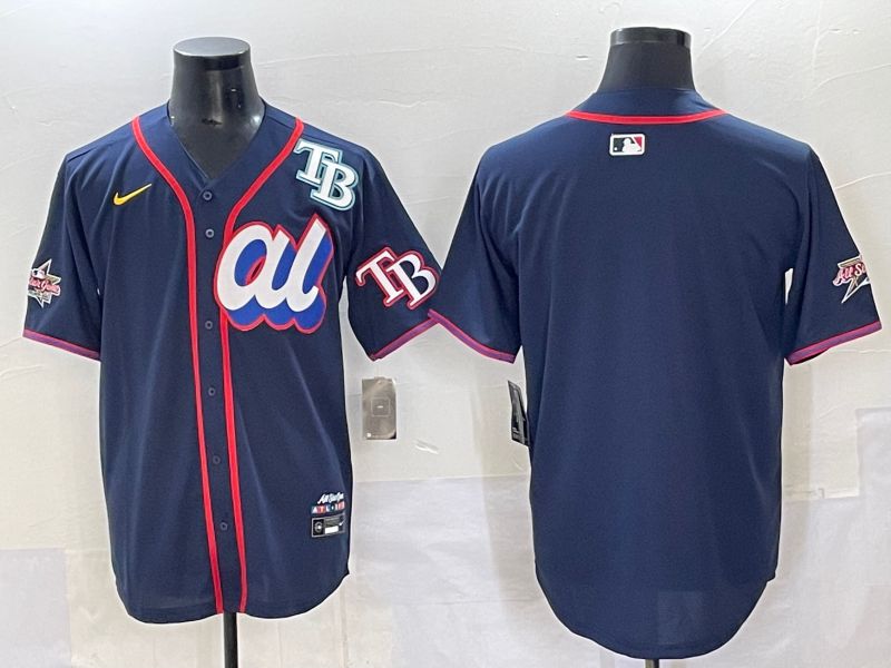 Men 2025 Tampa Bay Rays Blank Drak Blue All star Nike MLB Jersey style 03->tampa bay rays->MLB Jersey